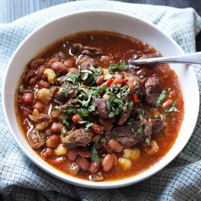 Traditional Bosnian beans with meat served at Kašika Viljuška Nož in Sarajevo