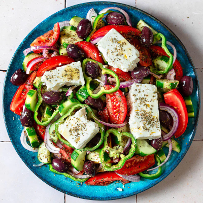 Classic Greek salad with Bosnian twist served at Kašika Viljuška Nož in Sarajevo