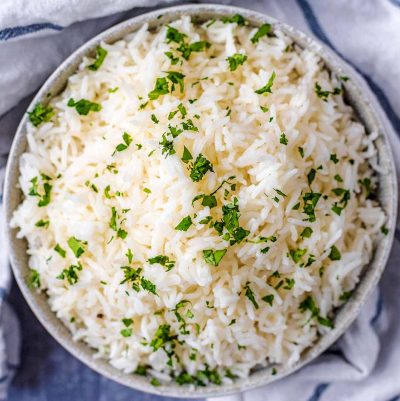 Fluffy cooked rice served at Kašika Viljuška Nož in Sarajevo