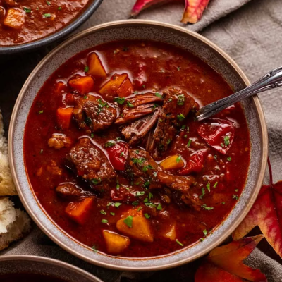 Traditional Bosnian goulash served at Kašika Viljuška Nož in Sarajevo