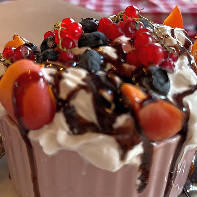Handmade tiramisu served at Kašika Viljuška Nož in Sarajevo