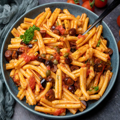 Tasty Pasta Putanesca served at Kašika Viljuška Nož in Sarajevo